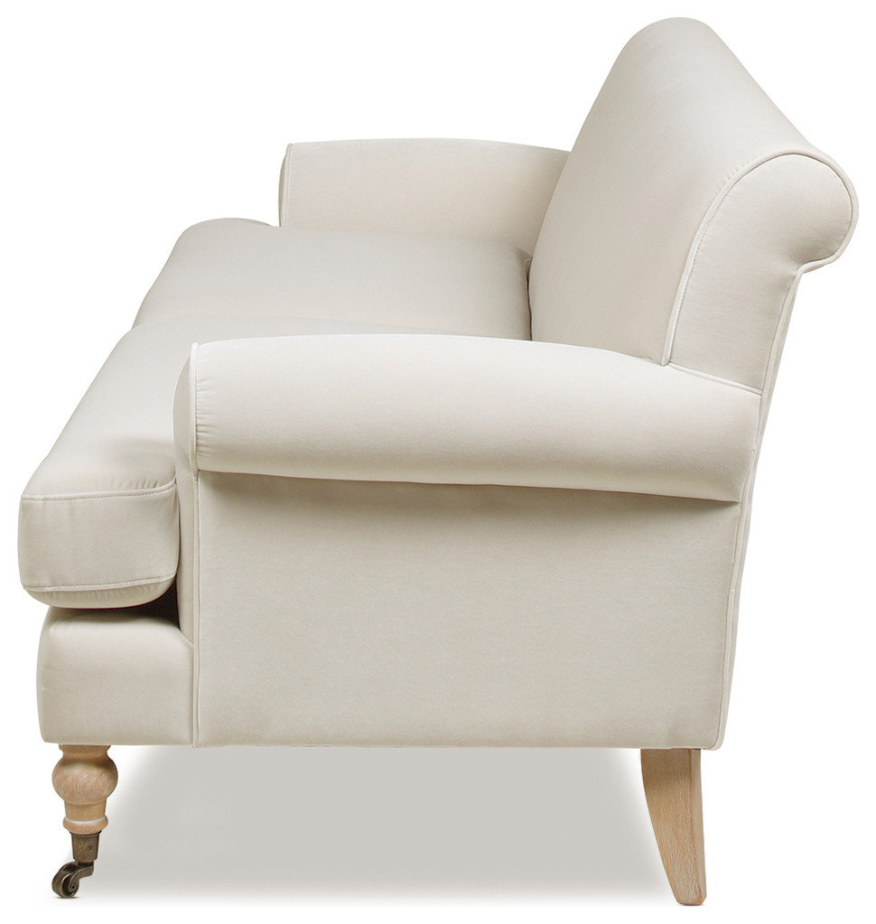 Alana Lawson Modern Farmhouse Tight Back Sofa - Traditional - Sofas ... in Alana Lawson Modern Farmhouse Tight Back Sofa, Fawn Brown Performance Velvet