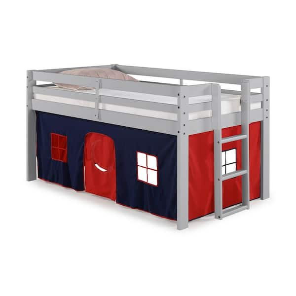 Alaterre Furniture Jasper Twin Junior Loft Bed, Dove Gray Frame And ... throughout Jasper Twin Wood Junior Loft Bed, Dove Gray