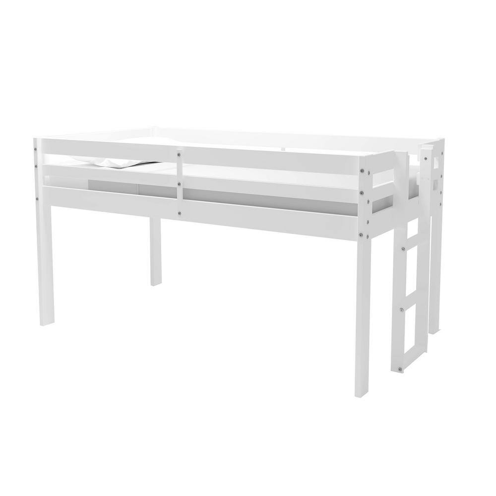 Alaterre Furniture Jasper Twin White Wood Junior Loft Bed, Dove Gray ... throughout Jasper Twin Wood Junior Loft Bed, Dove Gray