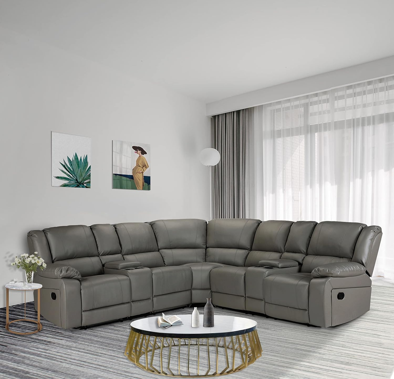 Amazon.com: Favfurish 107" Living Room Furniture Sofa Sets With 2 ... with regard to Creating the Perfect Seating Arrangement with a Sectional Sofa Set