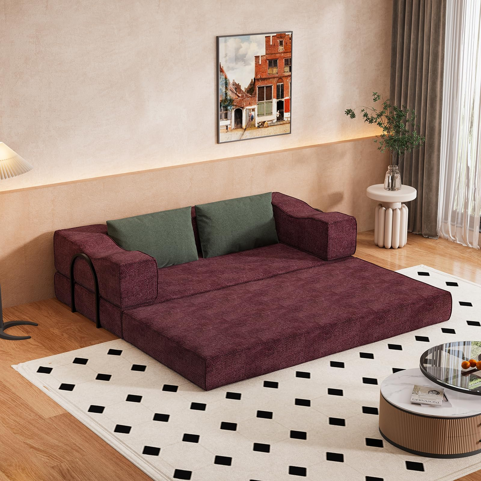 Amazon.com: Folding Sofa Bed - 80" Convertible Couch Bed With 2 Pillows ... with regard to Smart ways to choose the perfect sofa bed for your guest room