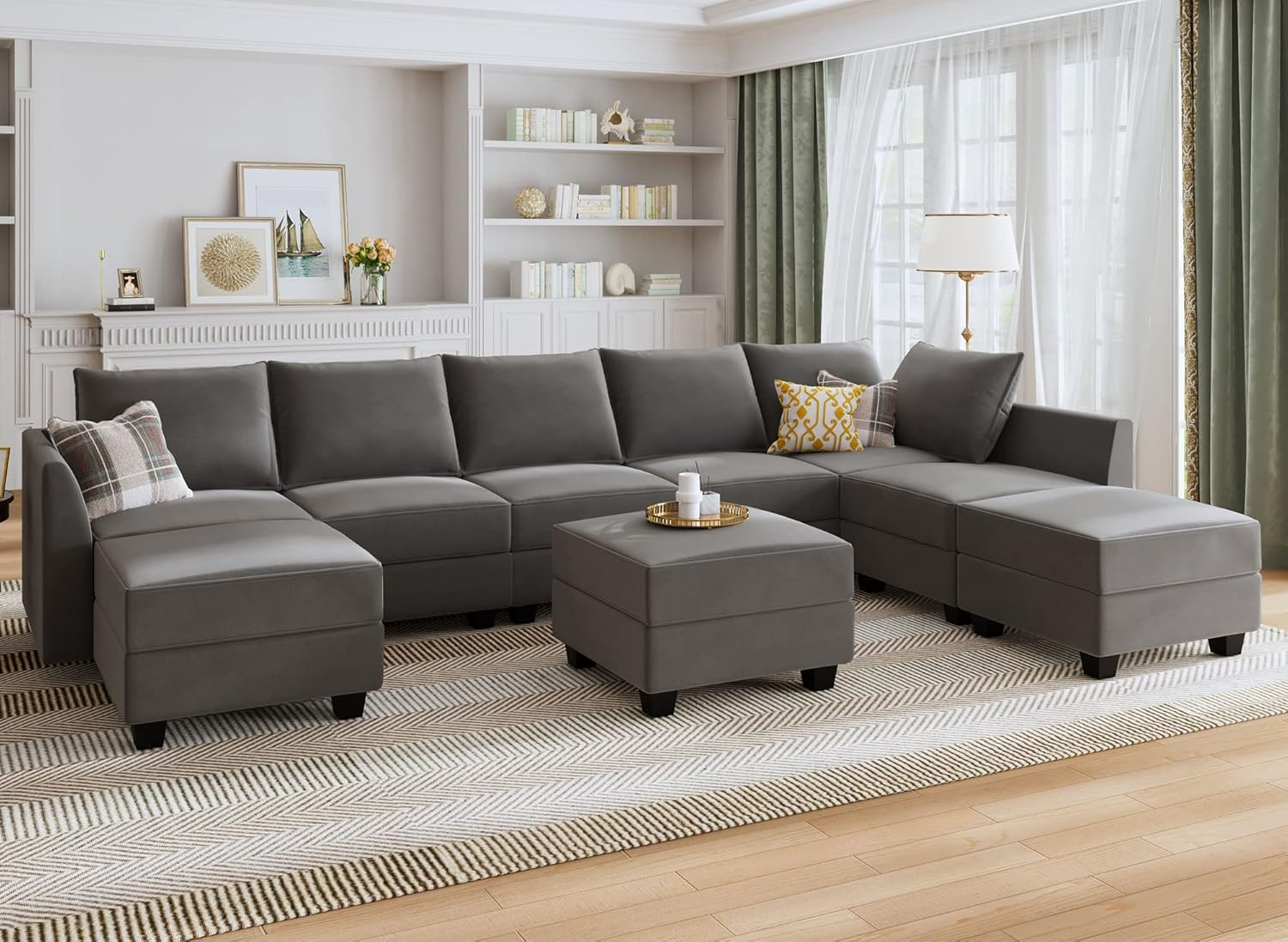 Amazon.com: Honbay Modular Sectional Sofa Set Oversized U Shaped Couch ... regarding Designing flexible living spaces with modular sectional sofa with storage