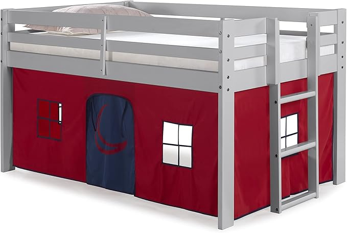 Amazon.com: Jasper Twin Junior Loft Bed - Dove Gray Brazilian Wood ... with regard to Jasper Twin Wood Junior Loft Bed, Dove Gray