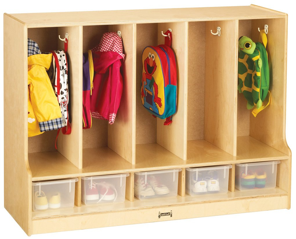 Amazon.com: Jonti-Craft 66850Jc Toddler 5 Section Coat Locker With Step ... intended for Jonti-Craft Toddler 5 Section Coat Locker With Step - With Clear Cubbie-Trays