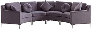 Amazon.com: Legend Vansen 136" Symmetry Curved Modern Velvet Sectional ... pertaining to Understanding the Craftsmanship of the Legend Vansen Velvet Sectional