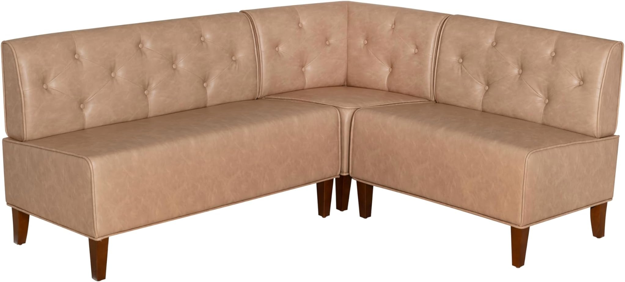 Amazon.com: Powell Linon Hale Tufted Back Fully Upholstered Corner Nook ... within Linon Hale Tufted Back Fully Upholstered Corner Nook Bench In Light Grey