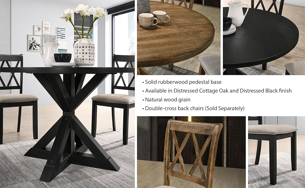 Amazon.com: Roundhill Furniture Windvale Cross-Buck Base Dining Table ... in Caring for Your Windvale Cross-Buck Base Dining Table for Longevity