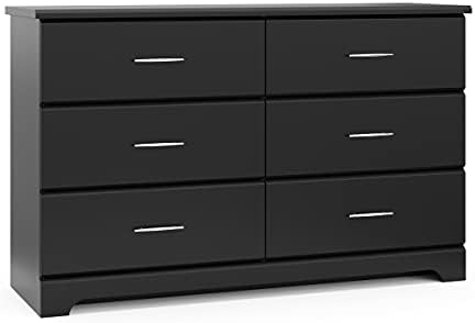 Amazon.com : Storkcraft Brookside 6 Drawer Double Dresser (Black ... within Stork Craft Usa Brookside 6 Drawer Dresser In Black