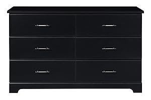 Amazon.com : Storkcraft Brookside 6 Drawer Dresser, Black, Kids Bedroom ... pertaining to Stork Craft Usa Brookside 6 Drawer Dresser In Black