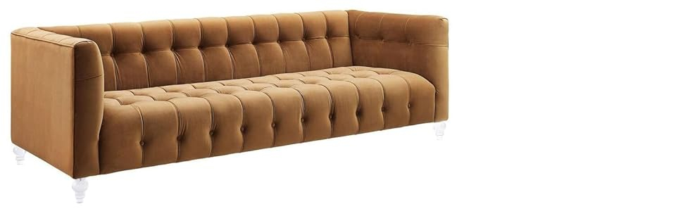 Amazon.com: Tov Furniture The Bea Collection Modern Style Velvet ... inside Tov Furniture Bea Cognac Velvet Sofa
