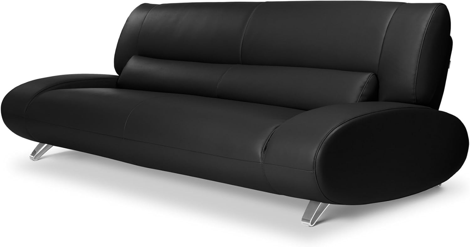Amazon.com: Zuri Furniture Modern Aspen Black Microfiber Leather Sofa ... within Insights into the Craftsmanship of the Modern Aspen Black Microfiber Leather Sofa