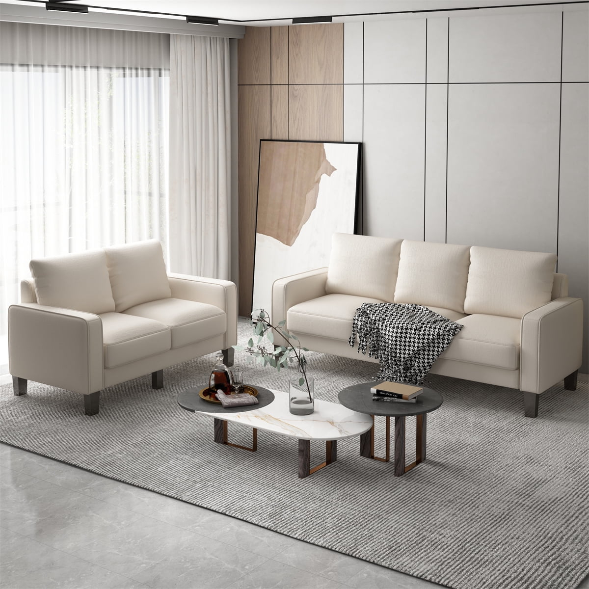 Arcticscorpion 2 Pieces Living Room Sofa Set, Modern Sectional Sofa ... inside Exploring the best online retailers for contemporary seating