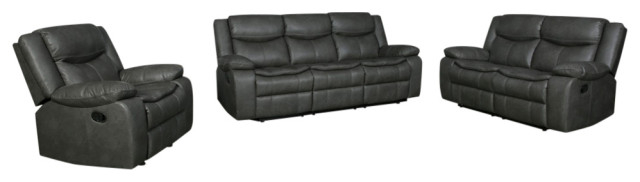 Arlington Leather Air Reclining Sofa 3-Piece Set - Contemporary ... with regard to Enhancing Your Living Space with the Arlington Gray Leather Recliner