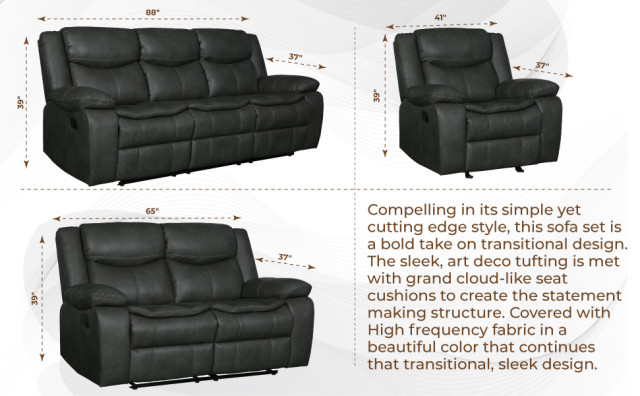 Arlington Leather Air Reclining Sofa - Contemporary - Sofas - By ... pertaining to Arlington Leather Air Reclining Sofa Gray