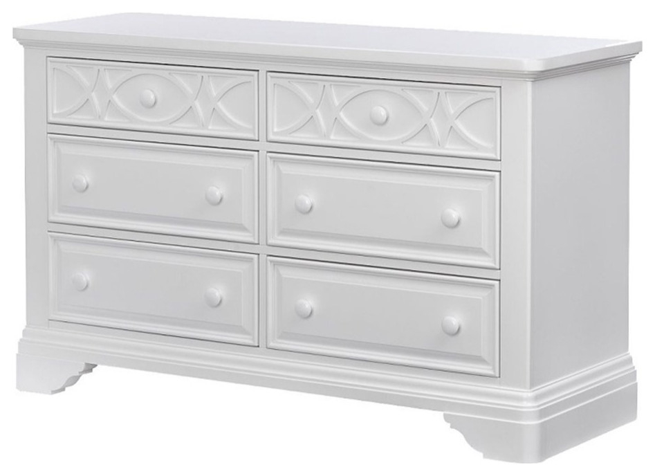 Baby Cache Haven Hill 6-Drawer Traditional Wood Double Dresser In White ... throughout A Closer Look at the Baby Cache Montana 6-Drawer Dresser's Enduring Style