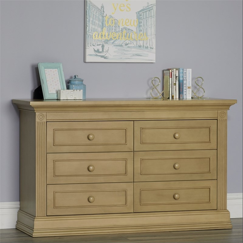 Baby Cache Montana 6-Drawer Traditional Wood Dresser In Driftwood ... within A Closer Look at the Baby Cache Montana 6-Drawer Dresser's Enduring Style