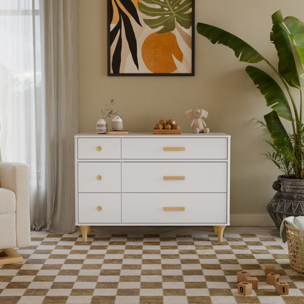 Babyletto Lolly 6-Drawer Assembled Double Dresser & Reviews | Wayfair for A Closer Look at the Lolly 6-Drawer Assembled Dresser Washed Natural Finish