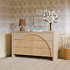 Babyletto Moab Taupe & Ash Wood Wide 6-Drawer Kids Dresser | Crate & Kids intended for The Moab 6-Drawer Taupe/Ash Dresser A Guide to Its Features and Assembly