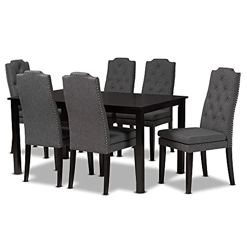 Baxton Studio Dylin Dining Set And Dining Set Dark Grey Fabric ... inside Creating Lasting Memories Around the Baxton Studio Renaud Table