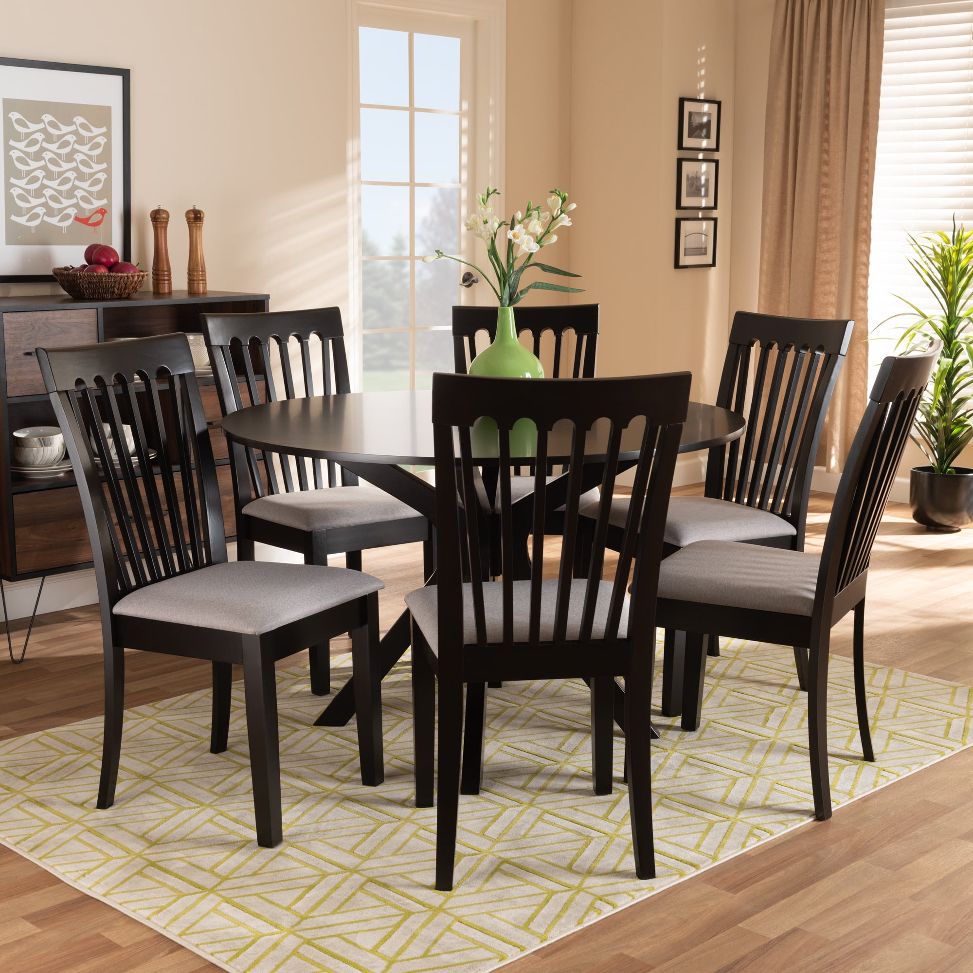 Baxton Studio Lore Modern And Contemporary Grey Fabric Upholstered And ... with regard to Creating Lasting Memories Around the Baxton Studio Renaud Table