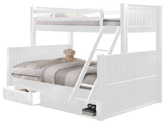 Beatrice White Twin Over Queen Bunk Bed With Storage Drawers ... with regard to Beatrice White Twin Size Bunk Beds With Underbed Storage Drawers