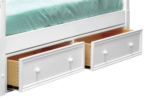 Beatrice White Twin Size Bunk Beds With Underbed Storage Drawers ... with regard to Beatrice White Twin Size Bunk Beds With Underbed Storage Drawers