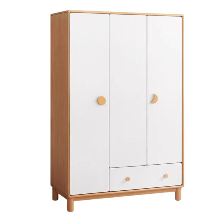 Beech Solid Wood Kids Wardrobe In 2025 | Kindergarderobe, Schrank, Buchenholz within Beech Solid Wood Kid's Wardrobe, White, 70.9X24X78.7", Sliding Door