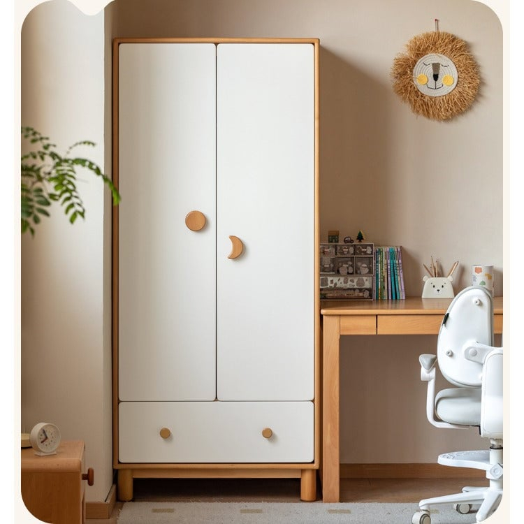 Beech Solid Wood Kids Wardrobe pertaining to Beech Solid Wood Kid's Wardrobe, White, 70.9X24X78.7", Sliding Door