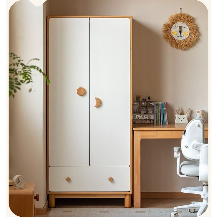 Beech Solid Wood Kids Wardrobe | Petit Meuble, Cloison Mobile, Armoires ... with regard to Beyond Aesthetics Choosing the Right Wardrobe for Your Child's Room