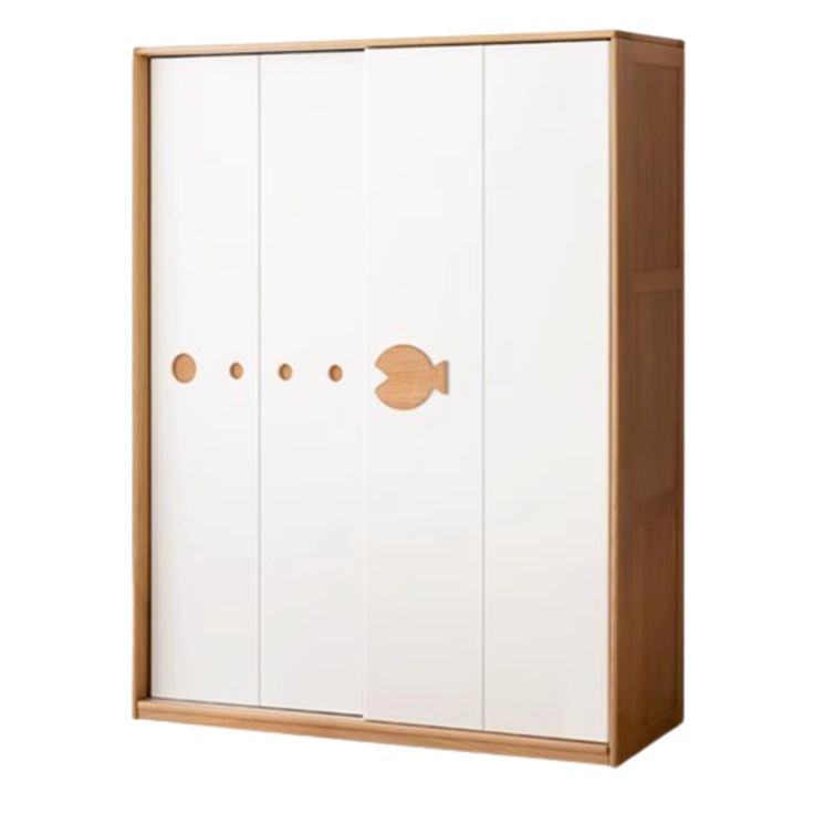 Beech Solid Wood Kids Wardrobe Sliding Door | Kinder Kleiderschrank, Kleiderschrank Schiebetüren ... in Beech Solid Wood Kids Wardrobe, Natural Wood Color / 70.9" Sliding Door