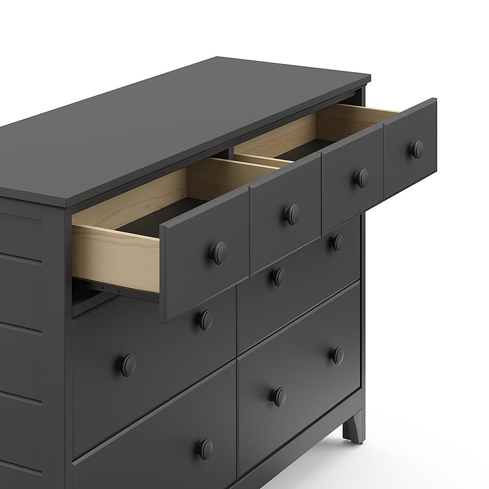 Best Buy: Storkcraft Moss 6 Drawer Double Dresser Gray 03756-10G regarding Creating a Serene Nursery with the Storkcraft Moss White Double Dresser