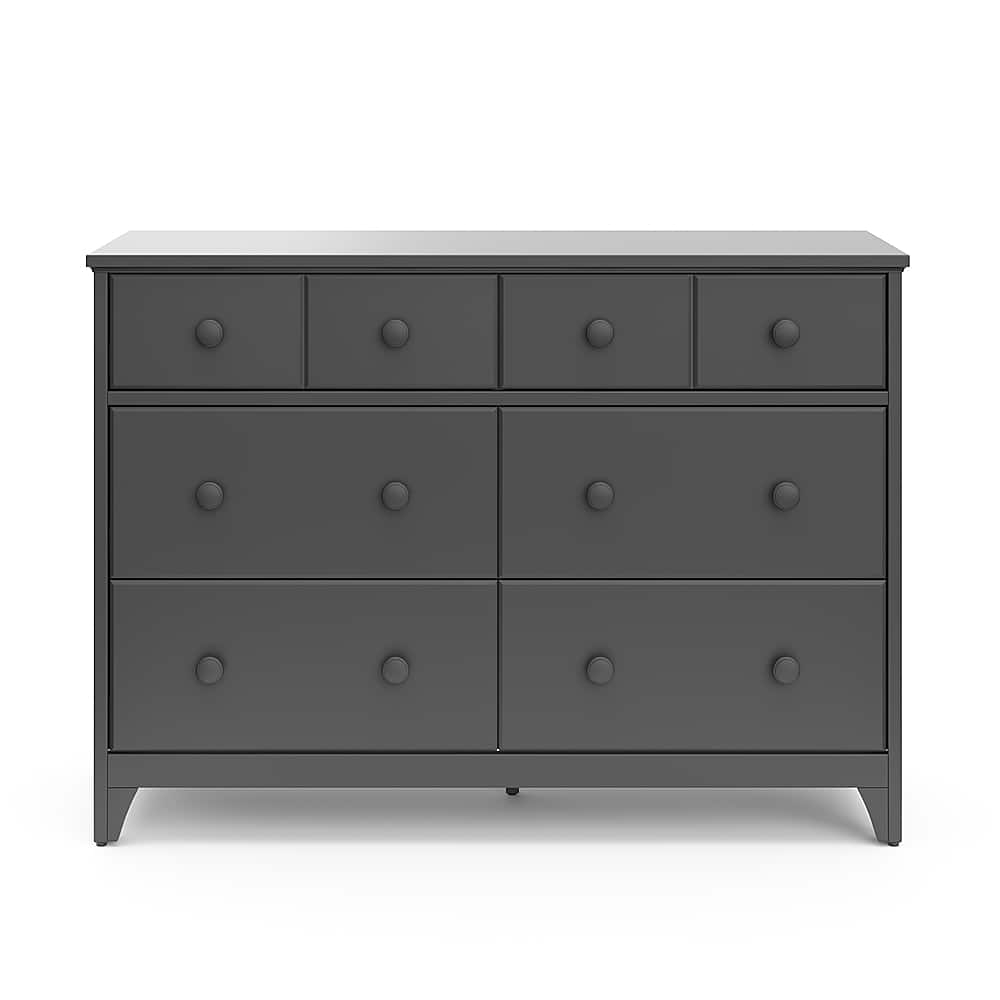 Best Buy: Storkcraft Moss 6 Drawer Double Dresser Gray 03756-10G throughout Creating a Serene Nursery with the Storkcraft Moss White Double Dresser