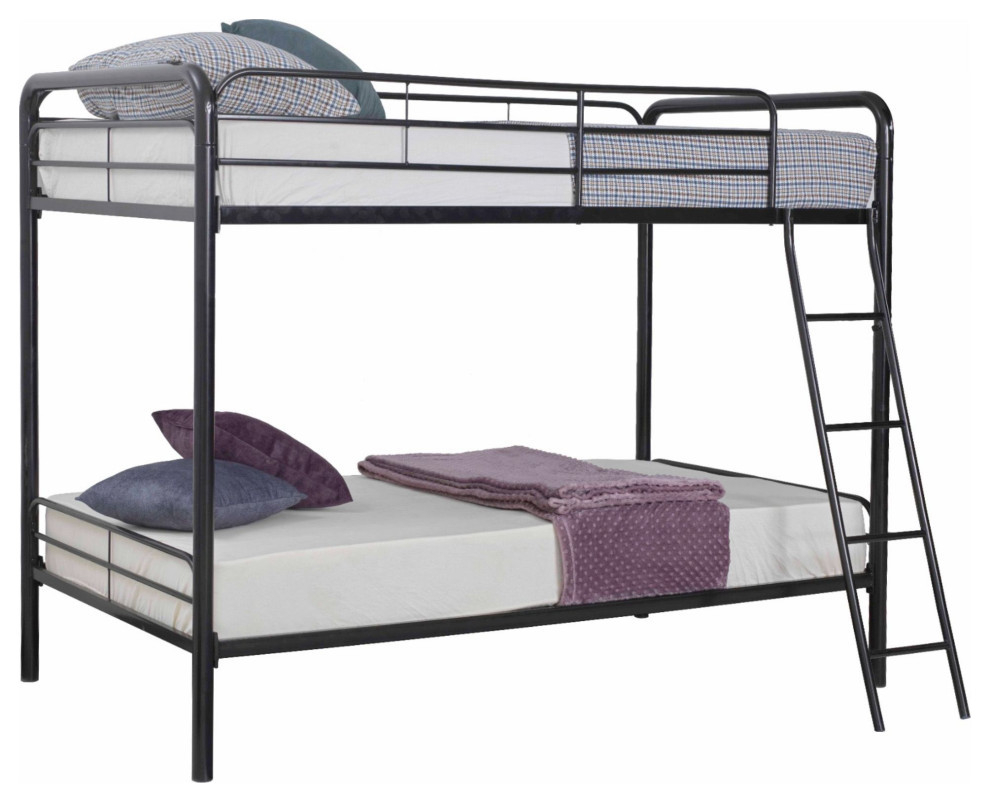 Better Home Products Twin Over Twin Metal Bunk Bed In Black ... with Understanding the Features of the Lexicon Jovie Black Twin Bunk Bed