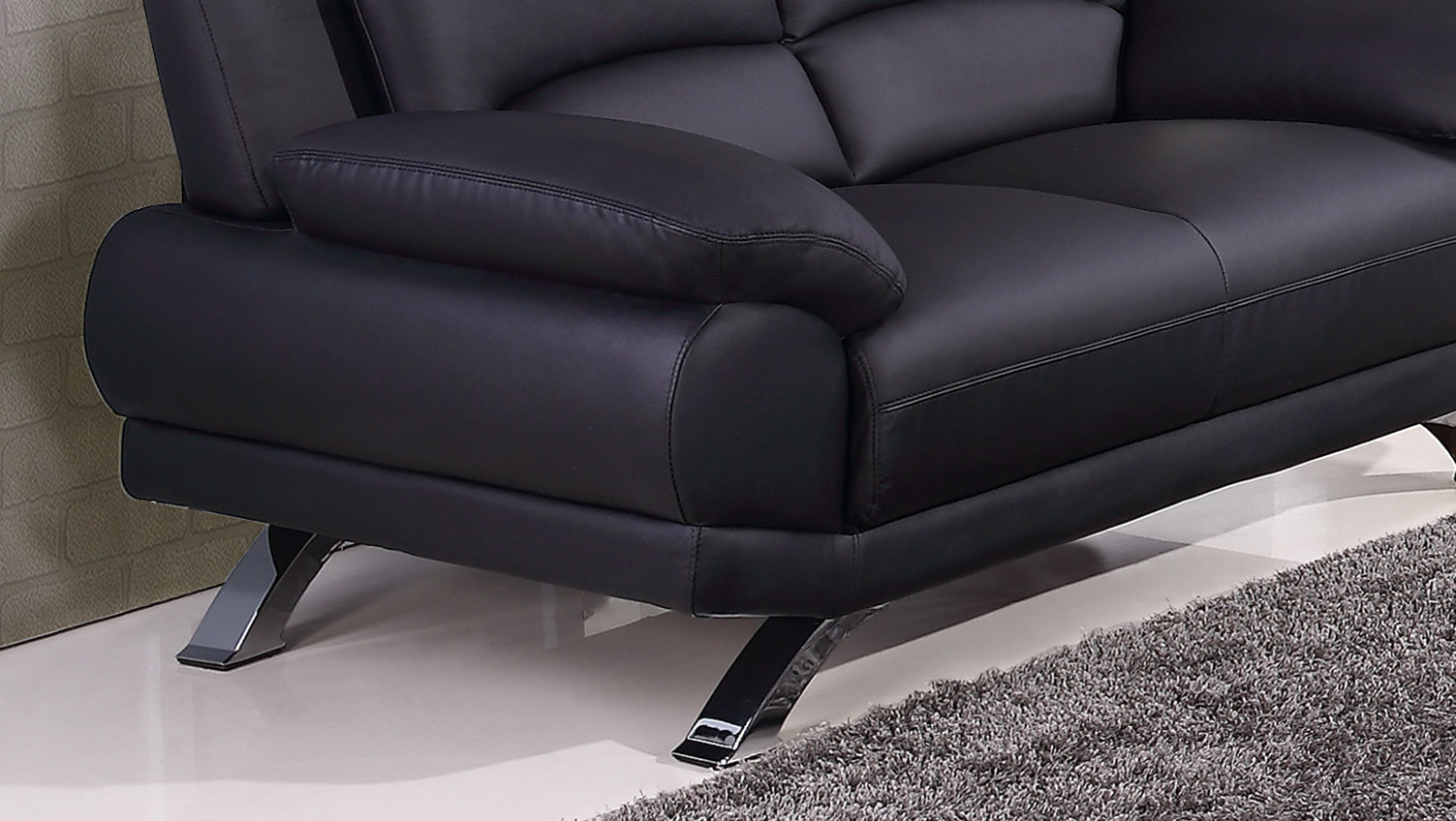 Black Top-Grain Leather Sofa Set With Tufted Pillows Atlanta Georgia ... with Understanding the Artistry Behind Palmiotto's Contemporary Leather Sofa Design