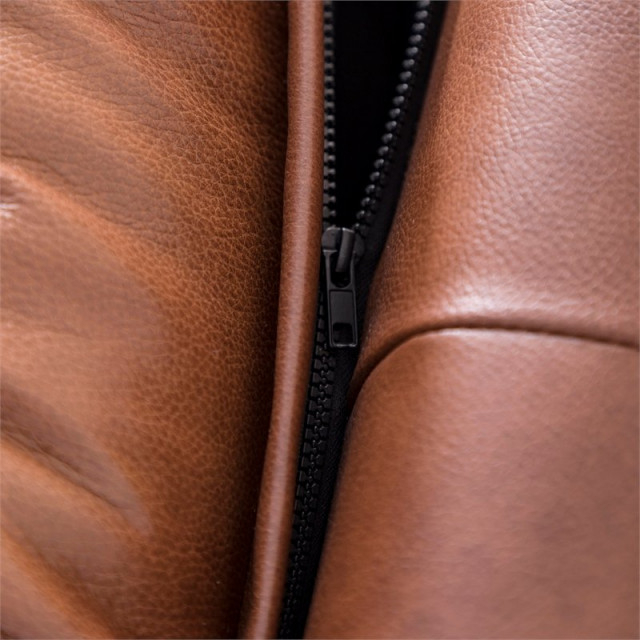 Bowery Hill 19.5" Mid-Century Leather Upholstered Sofa In Cobblestone ... within Styling Your Space with the Versatile Rex Mid-Century Leather Sofa in Cobblestone Brown