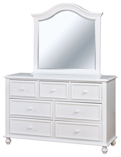 Bowery Hill 2-Piece 7-Drawer Traditional Wood Kids Dresser And Mirror ... pertaining to Bowery Hill 2-Piece 7-Drawer Transitional Wood Dresser And Mirror In Gray