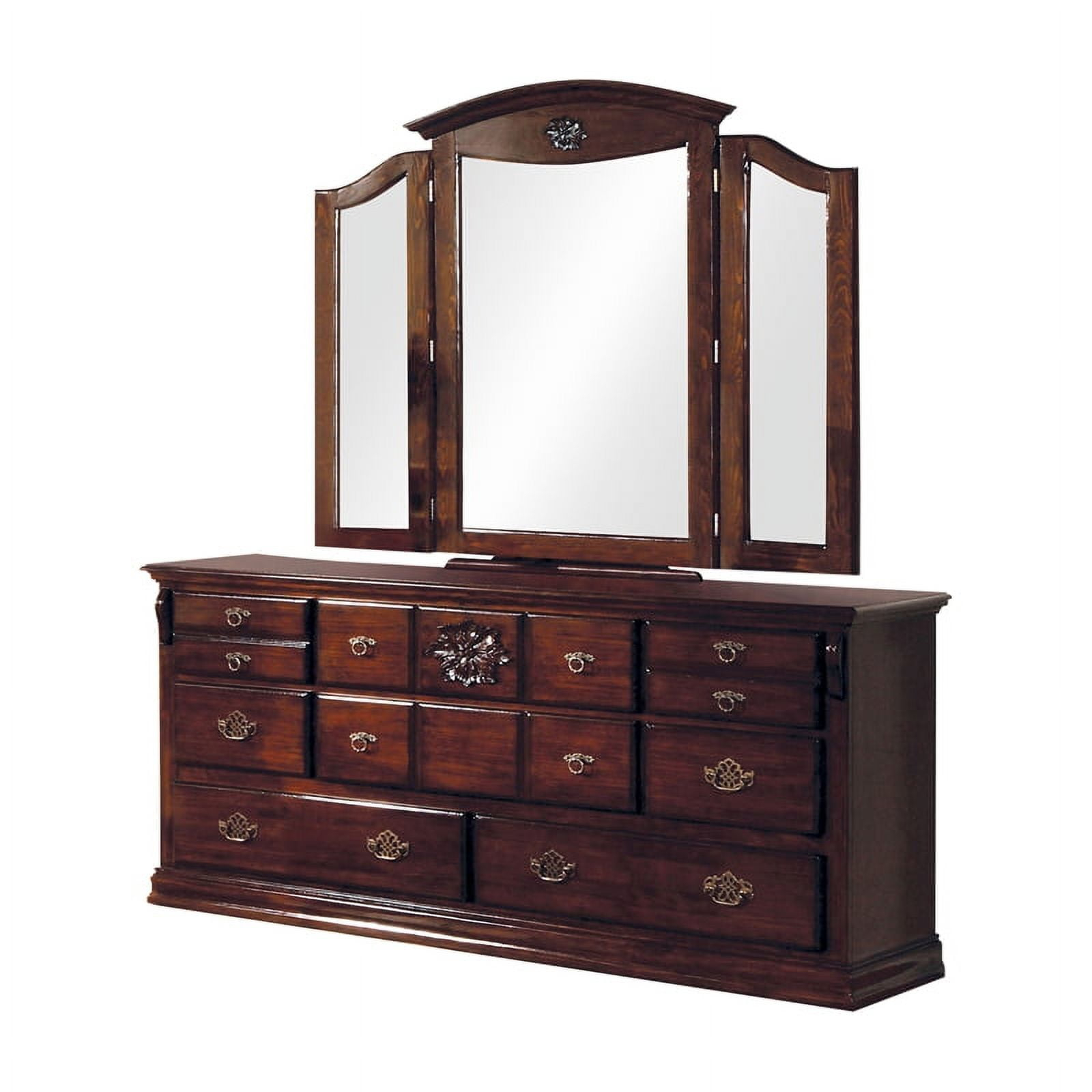 Bowery Hill 2-Piece 8-Drawer Traditional Solid Wood Dresser And Mirror ... inside Understanding Transitional Design The Bowery Hill Dresser and Mirror
