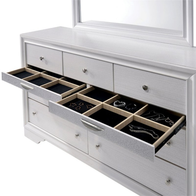 Bowery Hill 2-Piece 9-Drawer Contemporary Wood Dresser And Mirror In ... regarding Understanding Transitional Design The Bowery Hill Dresser and Mirror
