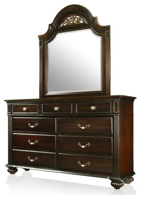 Bowery Hill 2-Piece 9-Drawer Traditional Solid Wood Dresser And Mirror ... regarding Understanding Transitional Design The Bowery Hill Dresser and Mirror