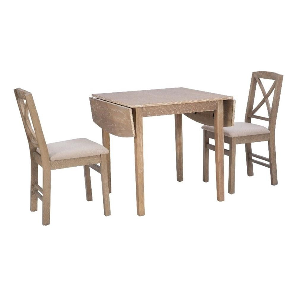 Bowery Hill Modern Wood Three Piece Drop Leaf Dining Set In Gray ... within Bowery Hill Modern Wood Three Piece Drop Leaf Dining Set In White