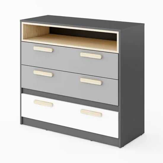 Braize Wooden 4 Drawers Chest With Changing Top In White | Furniture In ... intended for The Versatile Charm of a Pearl White 4-Drawer Wooden Chest