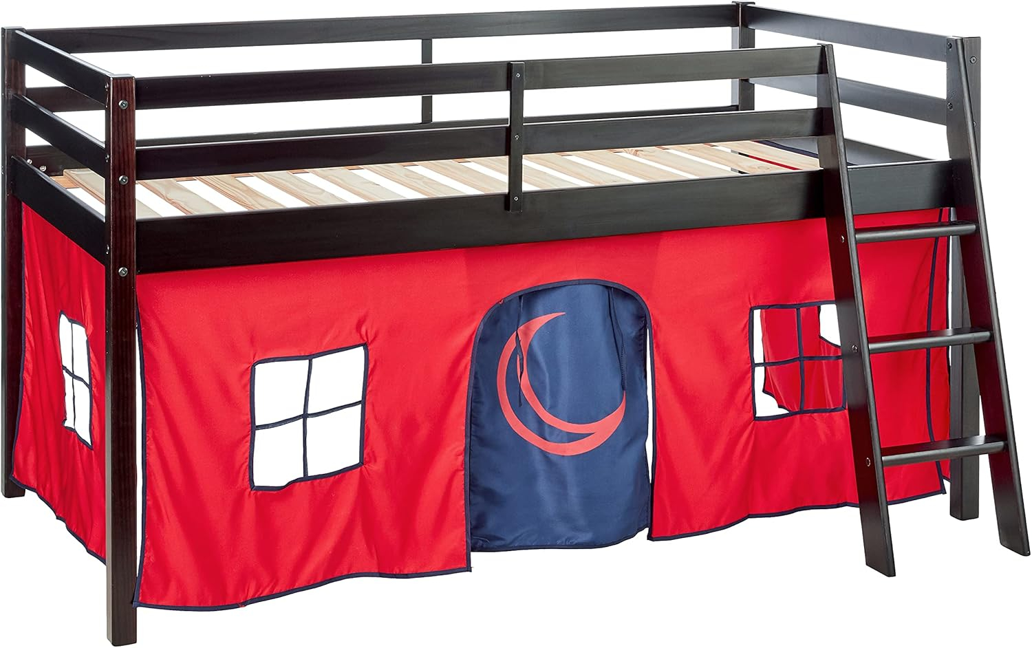 Buy Alaterre Furniture Roxy Pine Twin Junior Loft Bed, Espresso With ... regarding Roxy Twin Wood Junior Loft Bed, Espresso