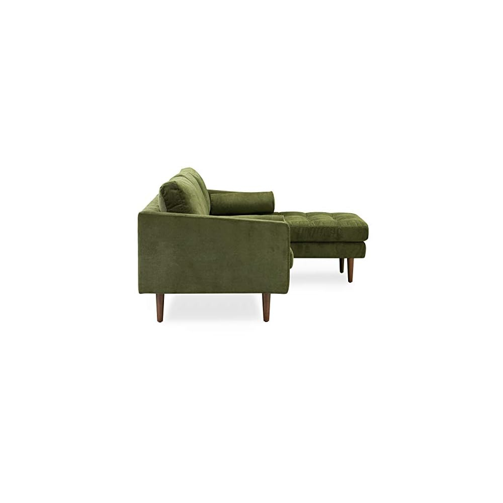 Buy Poly & Bark Napa Right-Facing Sectional Sofa, Distressed Green ... intended for Poly And Bark Lea Sofa, Distressed Green Velvet