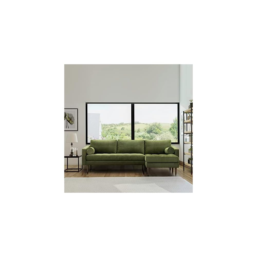 Buy Poly & Bark Napa Right-Facing Sectional Sofa, Distressed Green ... throughout Poly And Bark Lea Sofa, Distressed Green Velvet