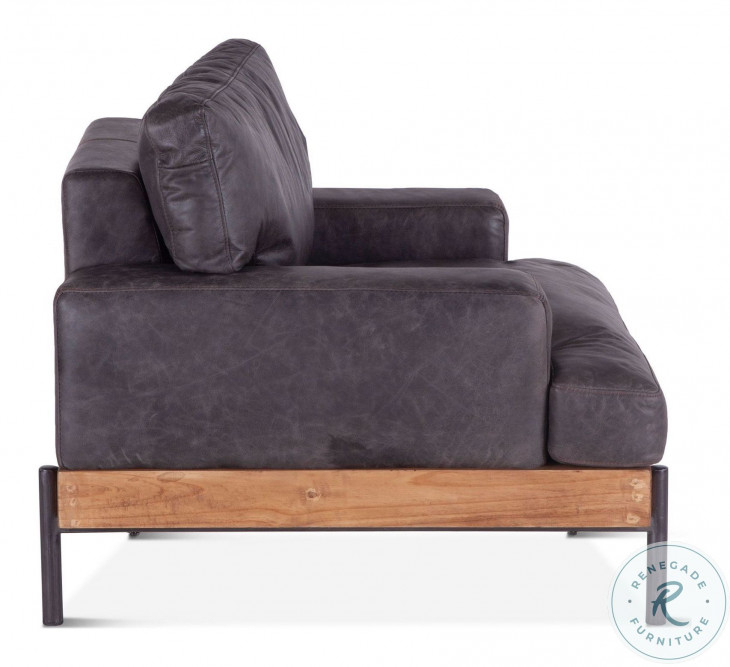 Chiavari Distressed Antique Ebony Leather Living Room Set From World ... inside Chiavari Distressed Antique Ebony Leather Sofa