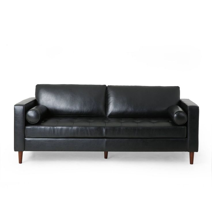 Christopher Knight Home Malinta Contemporary Tufted 3 Seater Sofa ... throughout Marengo Contemporary Tufted 3 Seater Sofa, Midnight + Espresso, Faux Leather