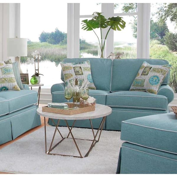 Coastal Sofas And Loveseats | Cabinets Matttroy inside Coastal Blue Linen Sofa For Beach House