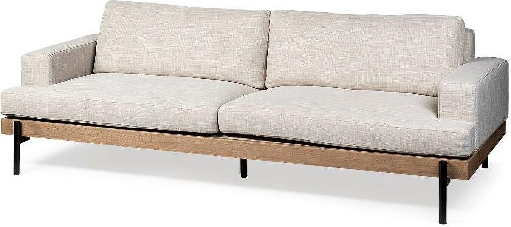 Colburne Ii 95 Inch Beige Upholstered Three Seater Sofa By Mercana ... within