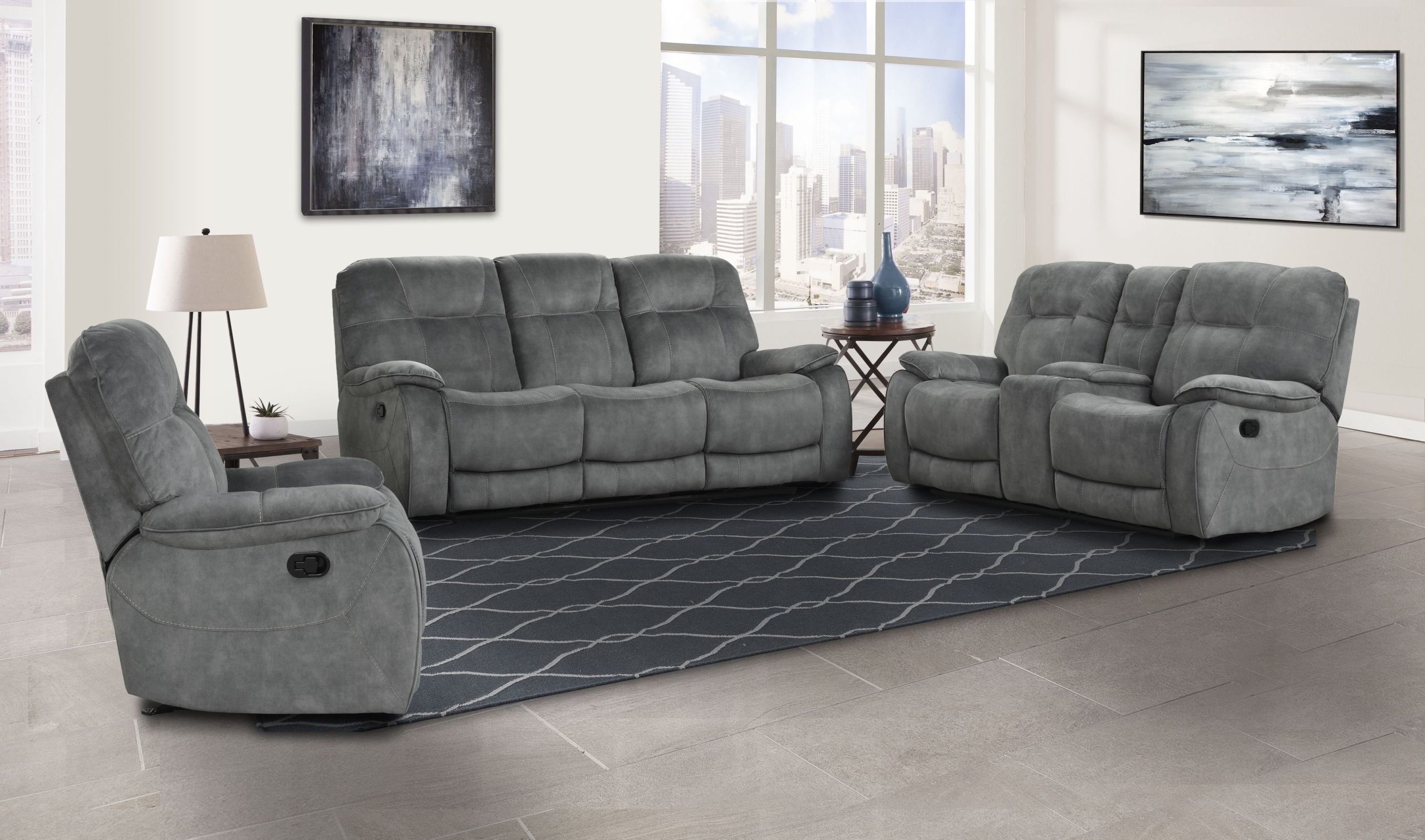 Cooper Shadow Grey Manual Triple Reclining Living Room Set By Parker House | 1Stopbedrooms pertaining to The Comfort and Craftsmanship of the Parker Living Cooper Shadow Grey Sofa