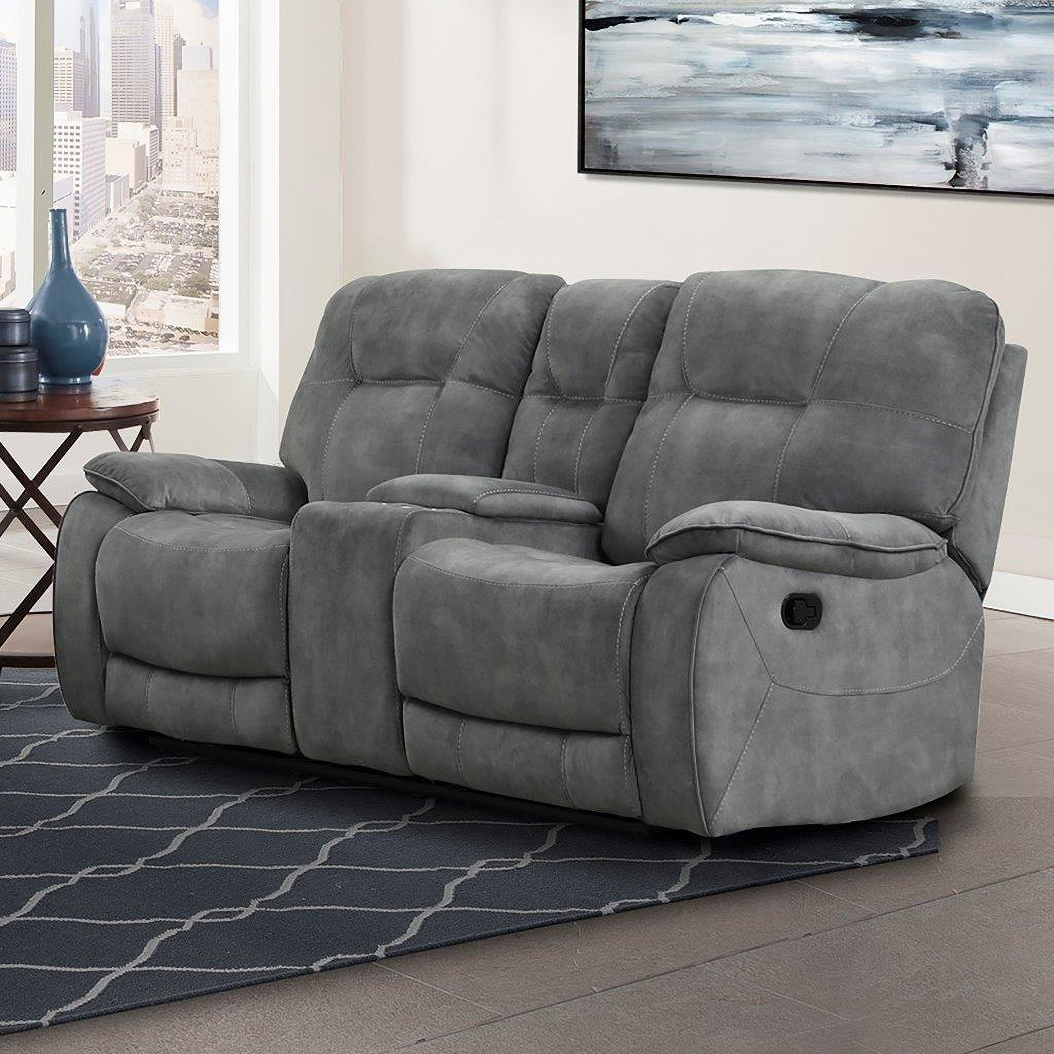 Cooper Shadow Grey Manual Triple Reclining Living Room Set By Parker House | 1Stopbedrooms within Parker Living Cooper Shadow Grey Manual Triple Reclining Sofa